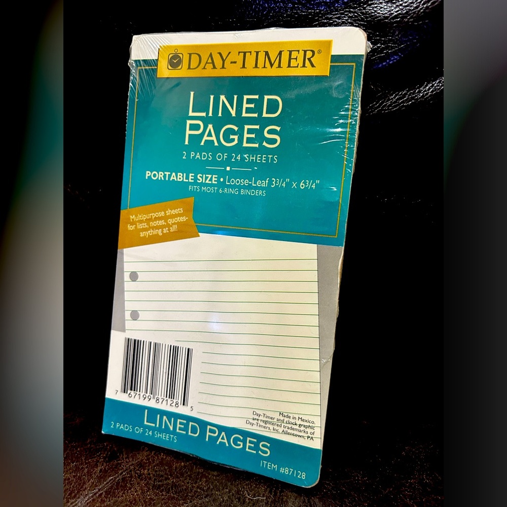 Day-Timer Lined Paper: 2 pads of 24 sheets